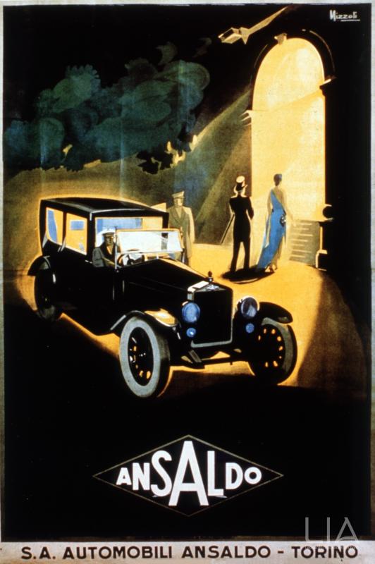 Manifesto pubblicitario Ansaldo realizzato da Marcello Nizzoli; 1925